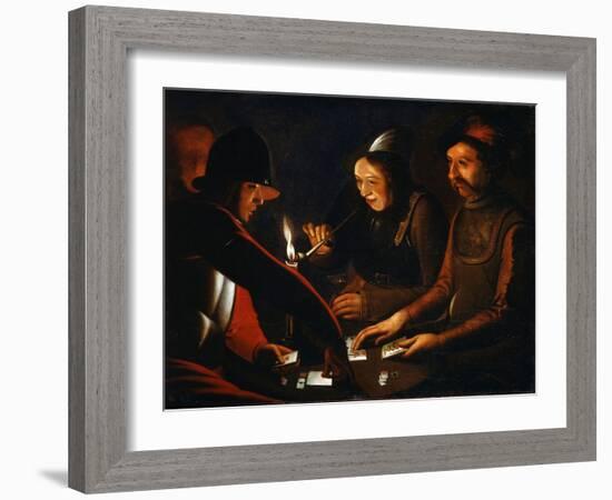 Soldiers Playing Cards, 17th Century-Georges de La Tour-Framed Giclee Print