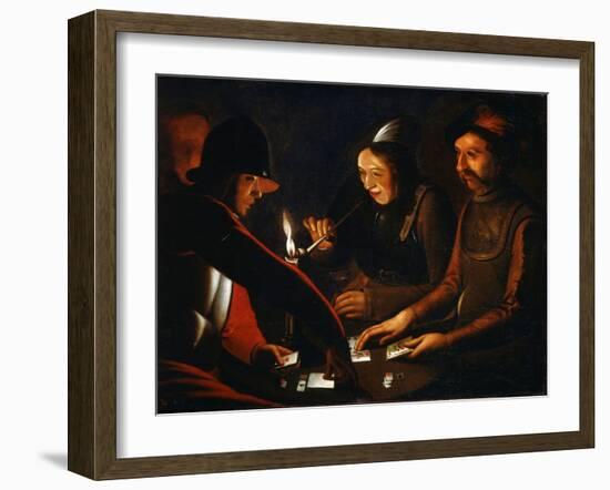 Soldiers Playing Cards, 17th Century-Georges de La Tour-Framed Giclee Print