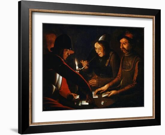 Soldiers Playing Cards, 17th Century-Georges de La Tour-Framed Giclee Print