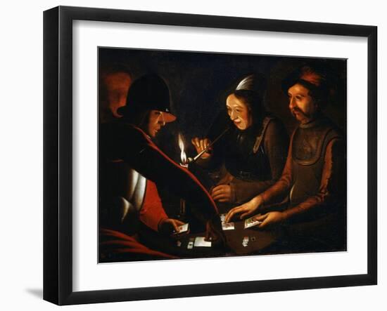 Soldiers Playing Cards, 17th Century-Georges de La Tour-Framed Giclee Print