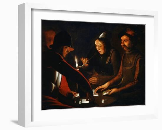 Soldiers Playing Cards, 17th Century-Georges de La Tour-Framed Giclee Print