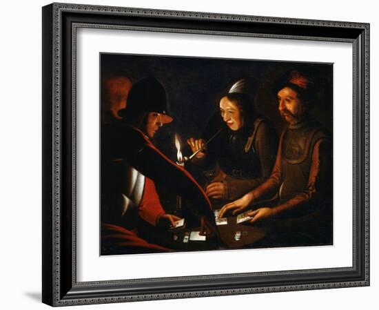 Soldiers Playing Cards, 17th Century-Georges de La Tour-Framed Giclee Print