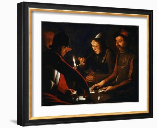 Soldiers Playing Cards, 17th Century-Georges de La Tour-Framed Giclee Print