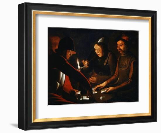 Soldiers Playing Cards, 17th Century-Georges de La Tour-Framed Giclee Print