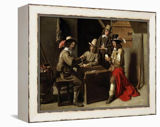 Soldiers Playing Cards-Louis Le Nain-Framed Premier Image Canvas