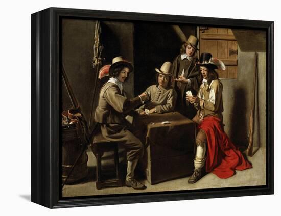 Soldiers Playing Cards-Louis Le Nain-Framed Premier Image Canvas