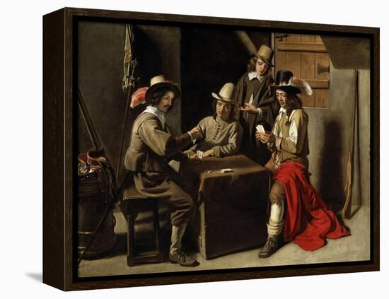 Soldiers Playing Cards-Louis Le Nain-Framed Premier Image Canvas