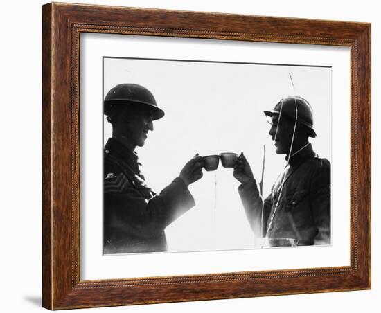 Soldiers Toast in 1917-Robert Hunt-Framed Photographic Print