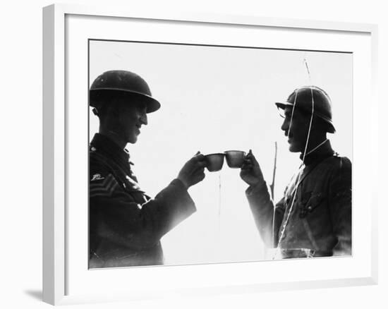 Soldiers Toast in 1917-Robert Hunt-Framed Photographic Print