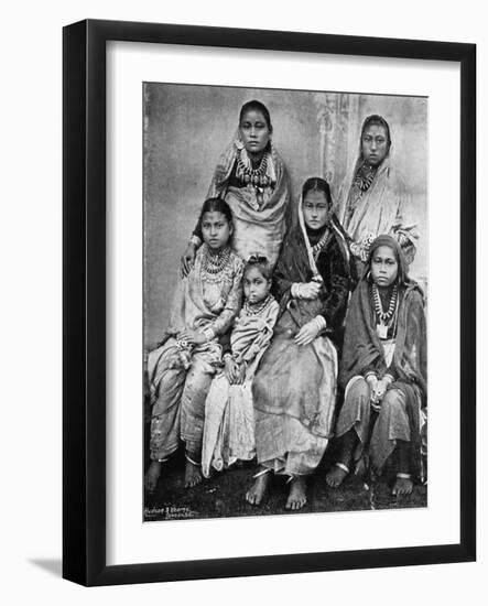 Soldiers Wives and Children of the 44th Gurkhas, 1896-Bourne & Shepherd-Framed Giclee Print