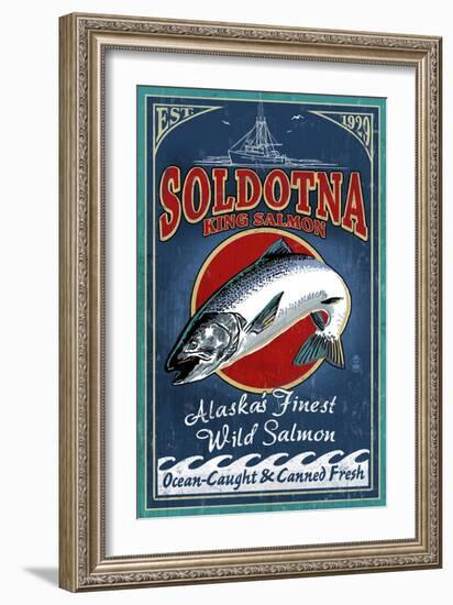 Soldotna, Alaska - Salmon-Lantern Press-Framed Art Print