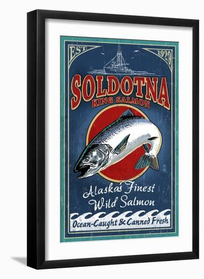 Soldotna, Alaska - Salmon-Lantern Press-Framed Art Print