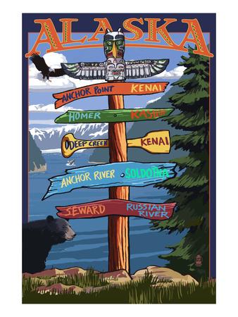 'Soldotna, Alaska - Sign Destinations' Art Print - Lantern Press | Art.com