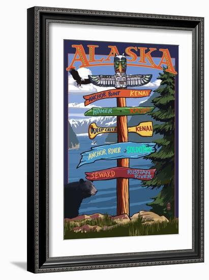Soldotna, Alaska - Sign Destinations-Lantern Press-Framed Art Print