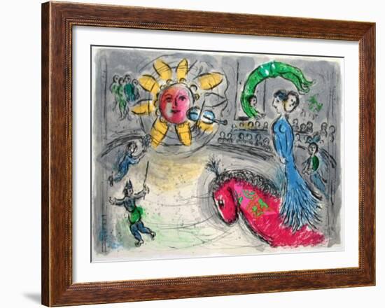 Soleil Au Cheval Rouge-Marc Chagall-Framed Premium Edition