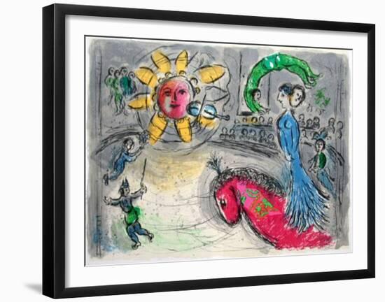Soleil Au Cheval Rouge-Marc Chagall-Framed Premium Edition