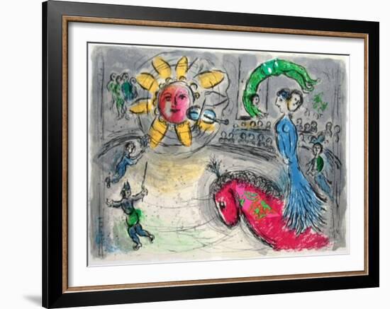 Soleil Au Cheval Rouge-Marc Chagall-Framed Premium Edition