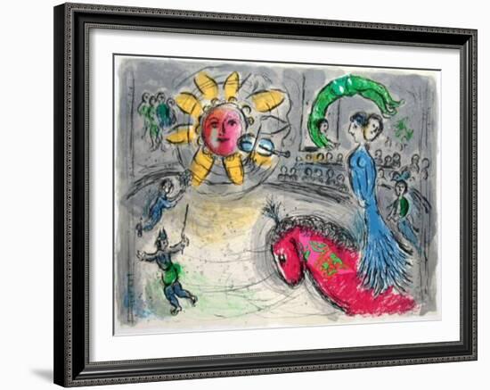 Soleil Au Cheval Rouge-Marc Chagall-Framed Premium Edition