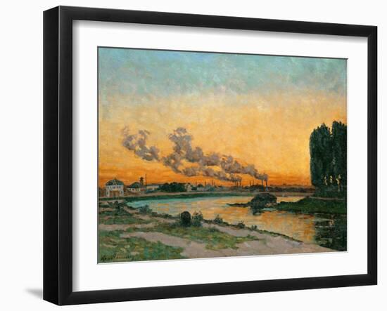 Soleil couchant a Ivry-sunset at Ivry, 1874 Canvas, 65 x 81 cm R. F.1951-34.-Jean-Baptiste-Armand Guillaumin-Framed Giclee Print