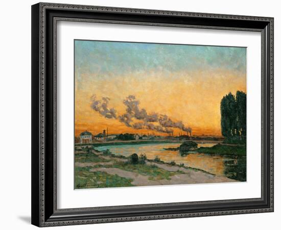 Soleil couchant a Ivry-sunset at Ivry, 1874 Canvas, 65 x 81 cm R. F.1951-34.-Jean-Baptiste-Armand Guillaumin-Framed Giclee Print