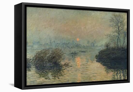 Soleil couchant à Lavacourt, effet d'hiver-Claude Monet-Framed Premier Image Canvas