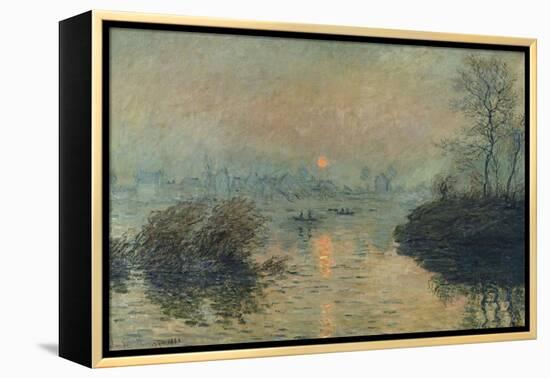 Soleil couchant à Lavacourt, effet d'hiver-Claude Monet-Framed Premier Image Canvas