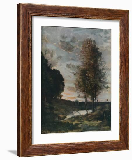 'Soleil Couchant', c1910-Jean-Baptiste-Camille Corot-Framed Giclee Print