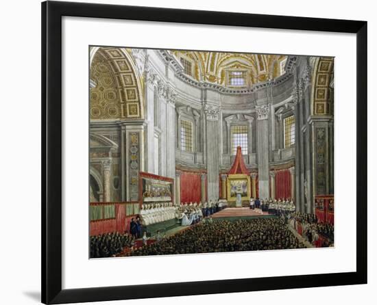 Solemn Celebration in Memory of Pope Pius IX, in St Peter's Basilica, Vatican City-null-Framed Giclee Print