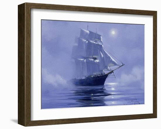 Solent'- Out of the Nightmist, 2009-James Brereton-Framed Giclee Print