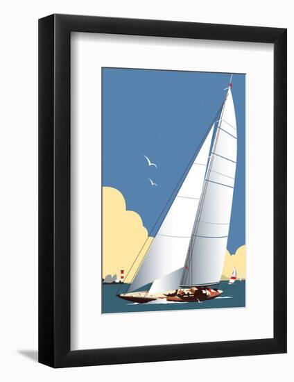 Solent Sailing Blank - Dave Thompson Contemporary Travel Print-Dave Thompson-Framed Giclee Print