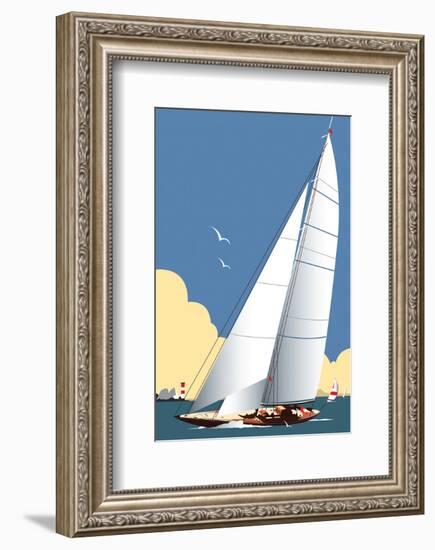 Solent Sailing Blank - Dave Thompson Contemporary Travel Print-Dave Thompson-Framed Giclee Print