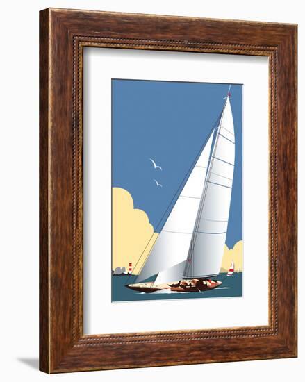 Solent Sailing Blank - Dave Thompson Contemporary Travel Print-Dave Thompson-Framed Giclee Print