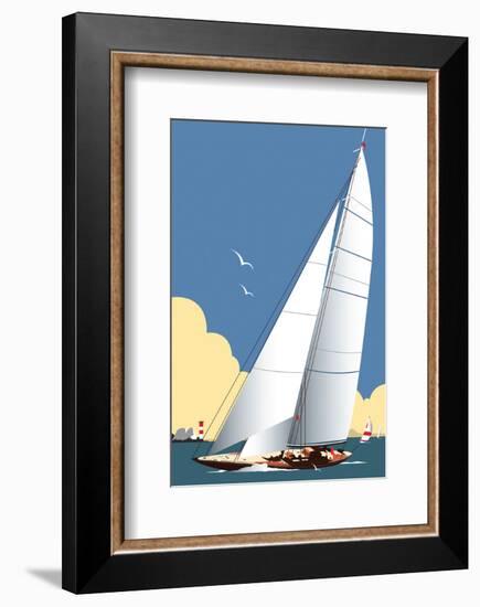 Solent Sailing Blank - Dave Thompson Contemporary Travel Print-Dave Thompson-Framed Giclee Print