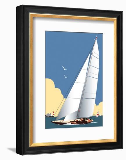 Solent Sailing Blank - Dave Thompson Contemporary Travel Print-Dave Thompson-Framed Giclee Print