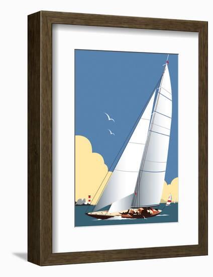 Solent Sailing Blank - Dave Thompson Contemporary Travel Print-Dave Thompson-Framed Giclee Print