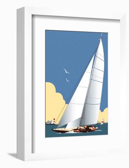 Solent Sailing Blank - Dave Thompson Contemporary Travel Print-Dave Thompson-Framed Giclee Print