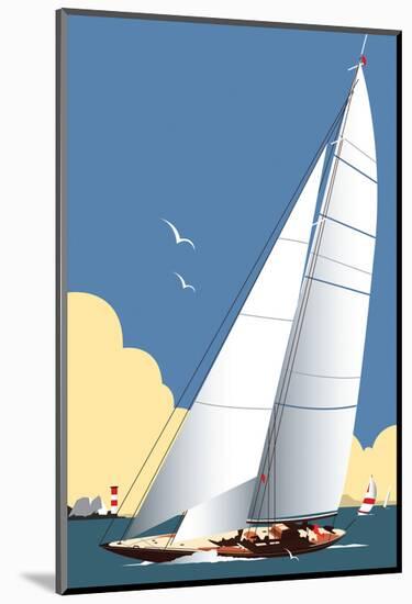 Solent Sailing Blank - Dave Thompson Contemporary Travel Print-Dave Thompson-Mounted Giclee Print