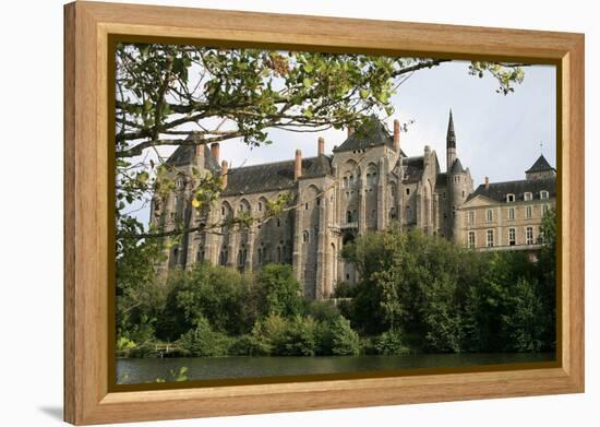 Solesmes Benedictine Abbey overlooking the Sarthe River, Solesmes, Sarthe, France-Godong-Framed Premier Image Canvas