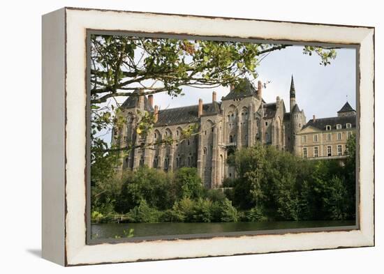 Solesmes Benedictine Abbey overlooking the Sarthe River, Solesmes, Sarthe, France-Godong-Framed Premier Image Canvas