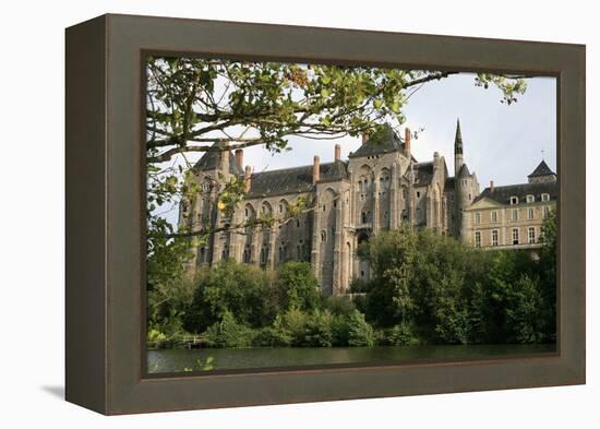 Solesmes Benedictine Abbey overlooking the Sarthe River, Solesmes, Sarthe, France-Godong-Framed Premier Image Canvas