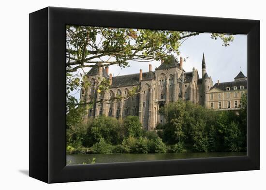 Solesmes Benedictine Abbey overlooking the Sarthe River, Solesmes, Sarthe, France-Godong-Framed Premier Image Canvas