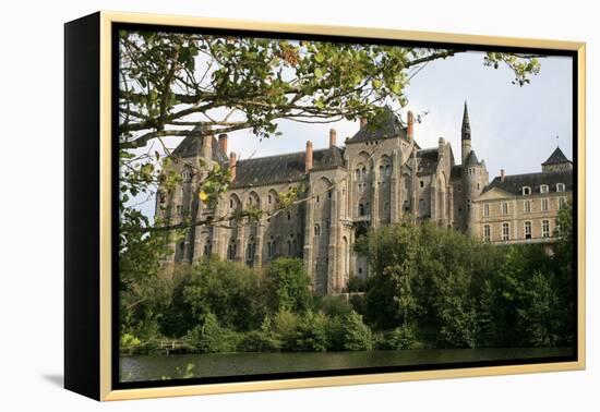 Solesmes Benedictine Abbey overlooking the Sarthe River, Solesmes, Sarthe, France-Godong-Framed Premier Image Canvas