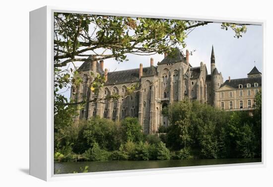 Solesmes Benedictine Abbey overlooking the Sarthe River, Solesmes, Sarthe, France-Godong-Framed Premier Image Canvas