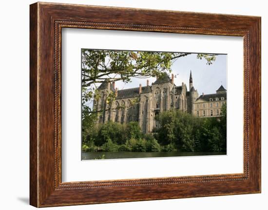 Solesmes Benedictine Abbey overlooking the Sarthe River, Solesmes, Sarthe, France-Godong-Framed Photographic Print