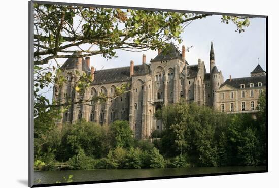 Solesmes Benedictine Abbey overlooking the Sarthe River, Solesmes, Sarthe, France-Godong-Mounted Photographic Print