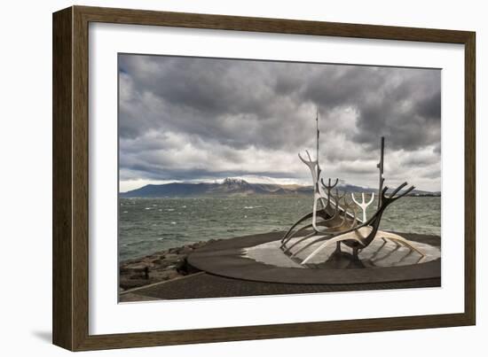 Solfar (Sun Voyager) Sculpture by Jon Gunnar Arnason in Reykjavik, Iceland, Polar Regions-Michael Snell-Framed Photographic Print