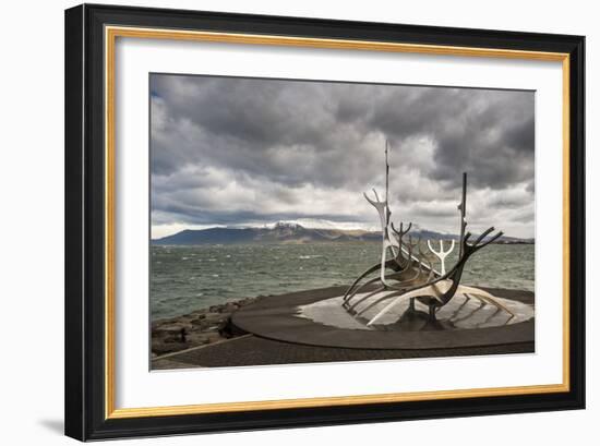 Solfar (Sun Voyager) Sculpture by Jon Gunnar Arnason in Reykjavik, Iceland, Polar Regions-Michael Snell-Framed Photographic Print