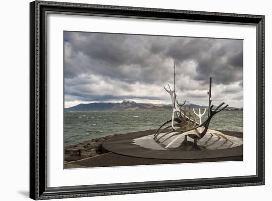 Solfar (Sun Voyager) Sculpture by Jon Gunnar Arnason in Reykjavik, Iceland, Polar Regions-Michael Snell-Framed Photographic Print