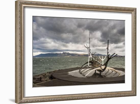 Solfar (Sun Voyager) Sculpture by Jon Gunnar Arnason in Reykjavik, Iceland, Polar Regions-Michael Snell-Framed Photographic Print