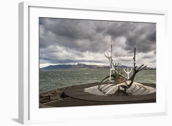 Solfar (Sun Voyager) Sculpture by Jon Gunnar Arnason in Reykjavik, Iceland, Polar Regions-Michael Snell-Framed Photographic Print